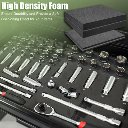 4 Pack Gun Case Foam Inserts - 16x12x2 & 16x12x0.4 Inches Pick and Pluck Foam Sheets for Firearms, Tools & Crafts - Closed Cell Polyurethane Padding for Gun Case, Toolbox, Storage Cases & Organizers
