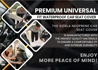 Gorla Gear Black Premium Universal Fit Waterproof Stain Resistant Car Seat Cover Neoprene Non-Slip Bucket Seat Dog Sweat Proof Protector Save Your Leather Cloth Seats Van Truck SUV Auto Sedan