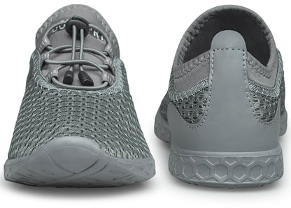 DOUSSPRT Men's Water Shoes Quick Drying Sports Aqua Shoes AllDarkgrey Size 8.5
