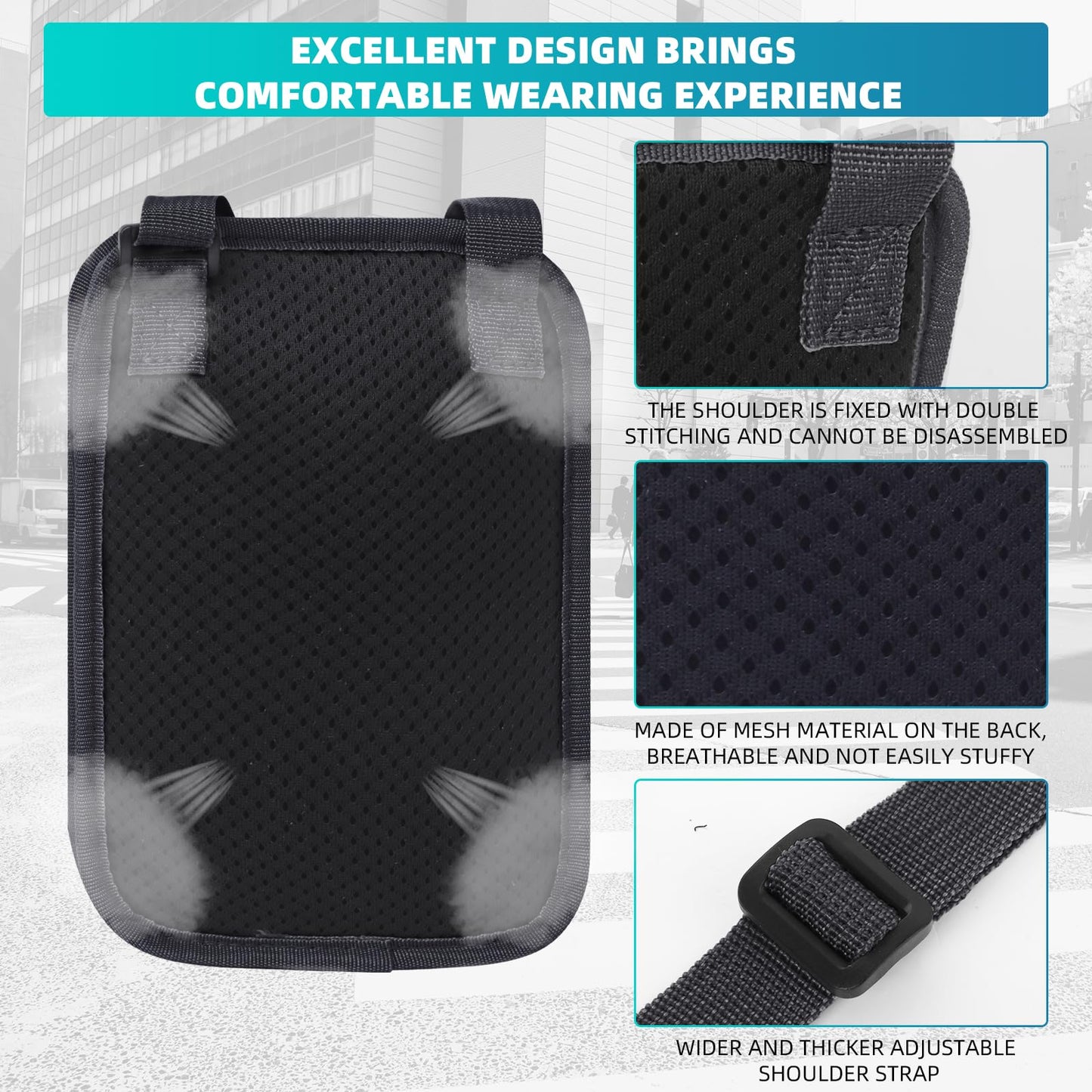 OPOALO RFID Neck Wallet for Travel, Passport Holder, Money Pouch, Black