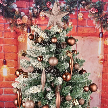 30ct Halloween Ball Ornaments, 2.36" Shatterproof Tree Decorations, Perfect Hanging Ball for Indoor/Outdoor Holiday Christmas Party Decor (Brown)