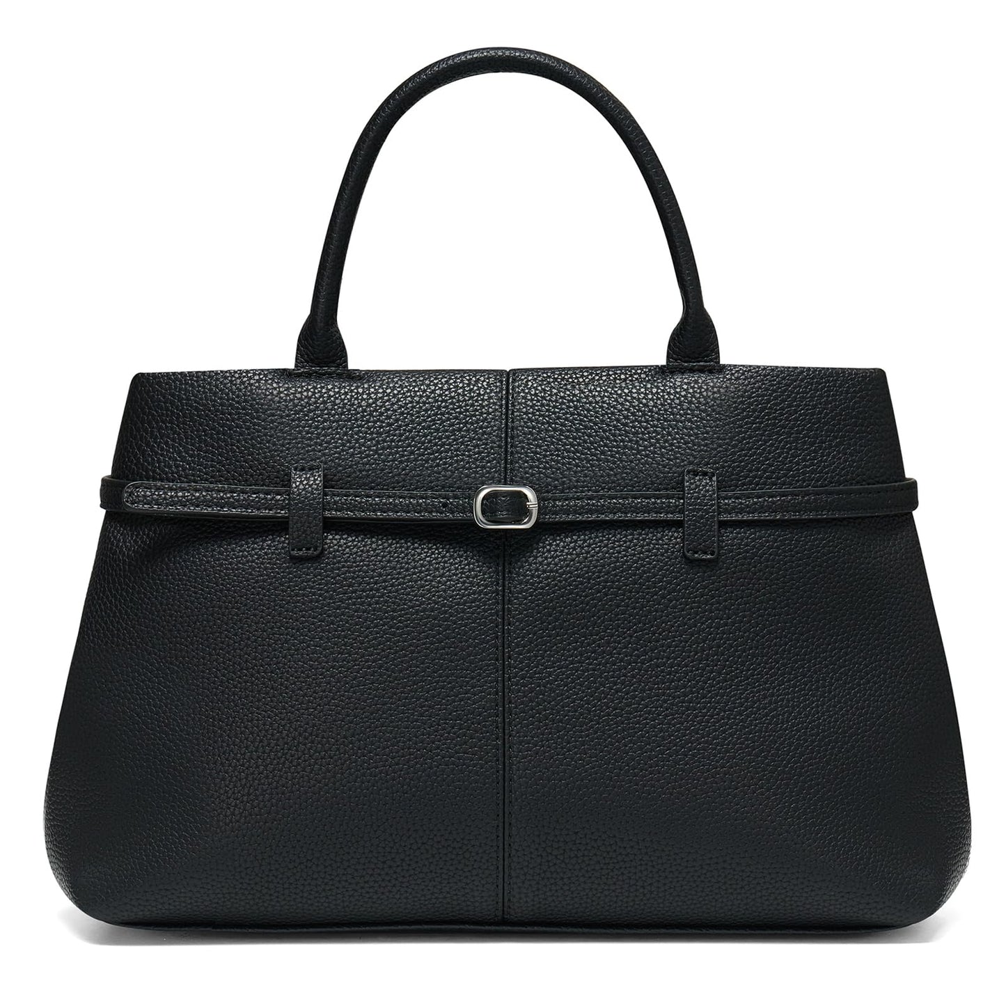 CHUNLI Satchel Purses for Women, Medium Crossbody Handbag with Detachable Shoulder Straps, Ladies Vegan Leather Top Handle Work Bags, Black