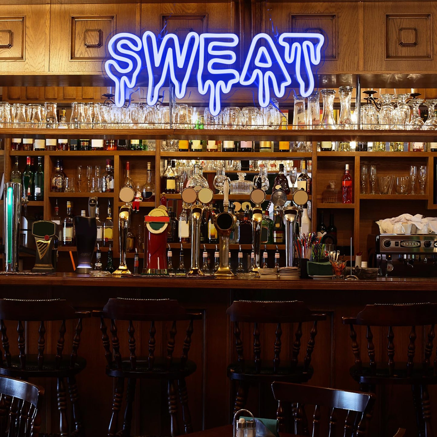 Sweat Neon Sign for Home Gym Wall Decor Sweat Gym Lighting Man Cave Decor Wall Art Gift 16.8"×6.8"