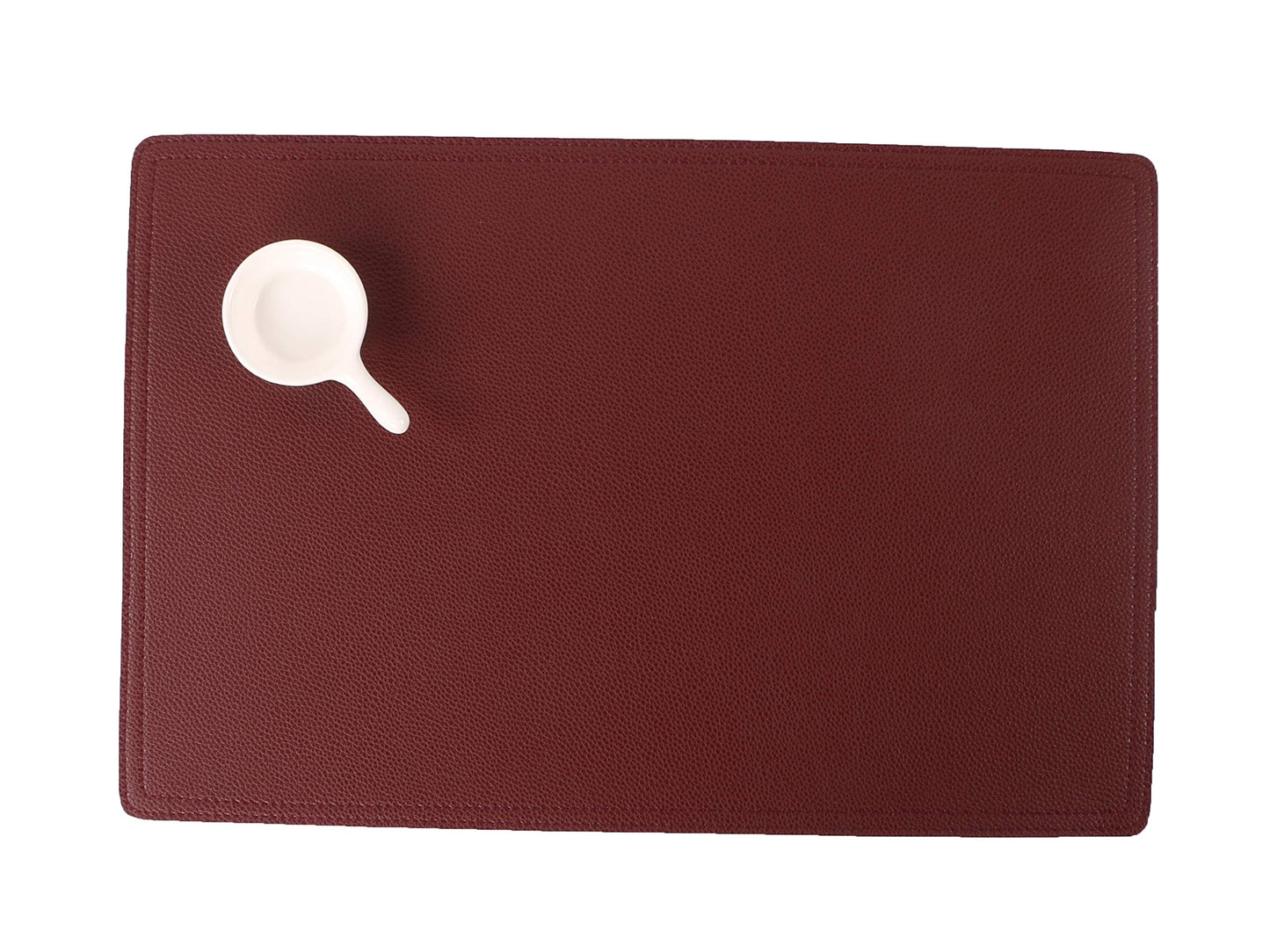 Faux Leather Red Placemats, PU Table Mats, Set of 4, Waterproof, Stain Resistant, Heat Resistant, Non-Slip Easy to Clean for Kitchen Dining Table,Conference Table