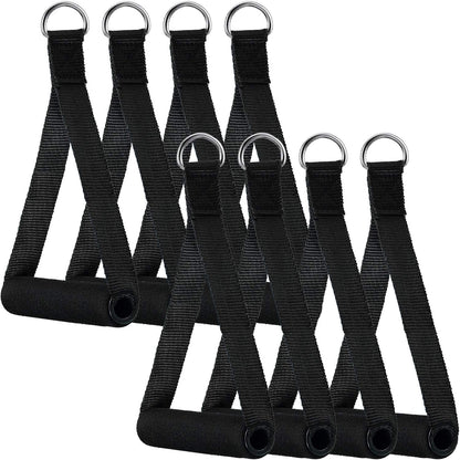 Sumind 8 Pcs Gym Exercise Handles Replacement Cable Machine Attachments for Home Gym Equipment Pulley System Resistance Bands, Strength Trainer, Heavy Duty Workout Handles