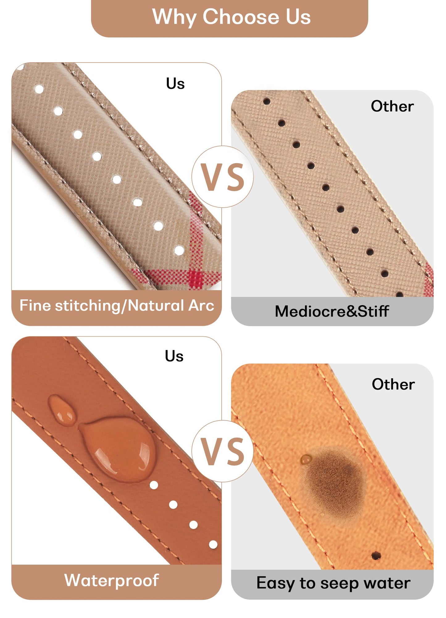 Designer Watch Band for Women Compatible with Apple Watch Bands 45mm 44mm 42mm, Luxury Leather Classic Beige Plaid Watch Band Compatible for iWatch Series 10/9/8/7/6/5/4/3/2/1/SE