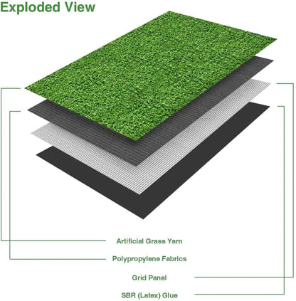 LITA Realistic Deluxe Artificial Grass Synthetic Thick Lawn Turf Carpet (7 FT x 15 FT (105 Square FT))