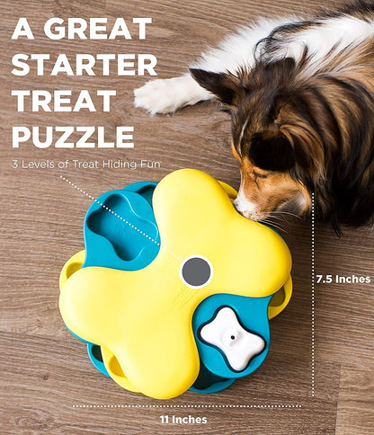 Outward Hound by Nina Ottosson Dog Tornado Treat Puzzle Dog Toy, Level 2 Intermediate, Blue