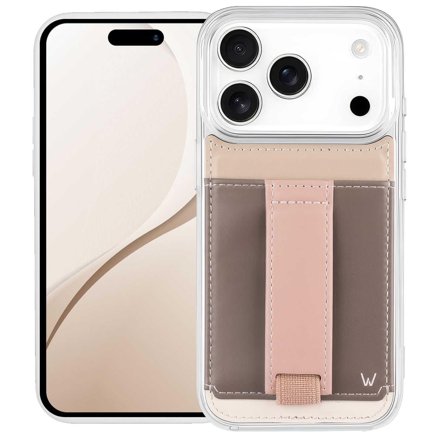 Walli Cases for iPhone 17 Pro Max Case Aesthetic Wallet Phone Case Card Holder, Securely Holds up to 2 Cards - Cute, Trendy Phone Cover for Women, fits iPhone 17 Pro Max, with Kickstand & Finger Strap