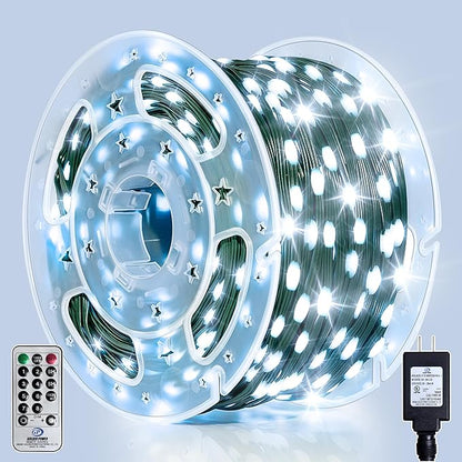 Outdoor Christmas Lights, 800LEDs 262FT Christmas Tree String Lights, IP67 Waterproof 8 Modes Cold White Holiday Lights with Remote for House Yard Xmas Decorations