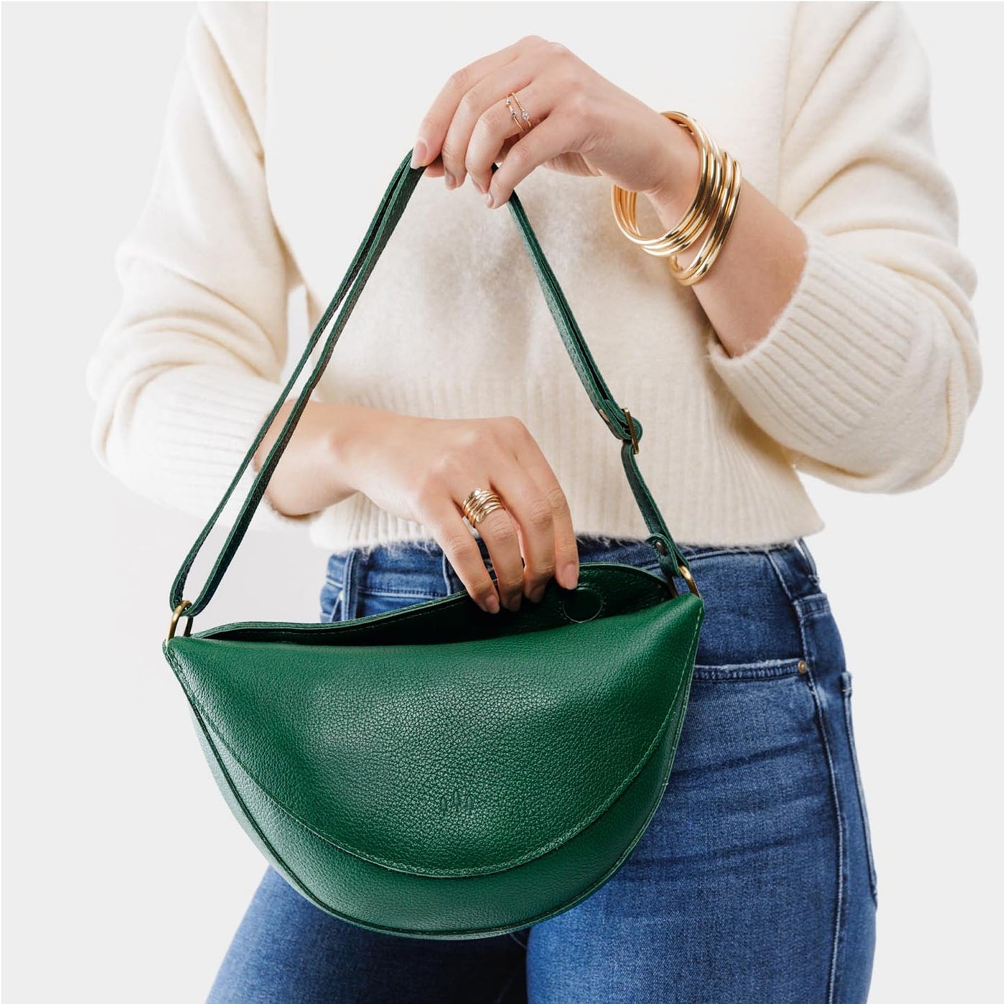 Portland Leather Goods Koala Sling Bag – Leather Sling with Top Magnetic Closure, Interior Pocket & Adjustable Strap – Handmade from the Finest Full-Grain Hides – Large, Bacalar