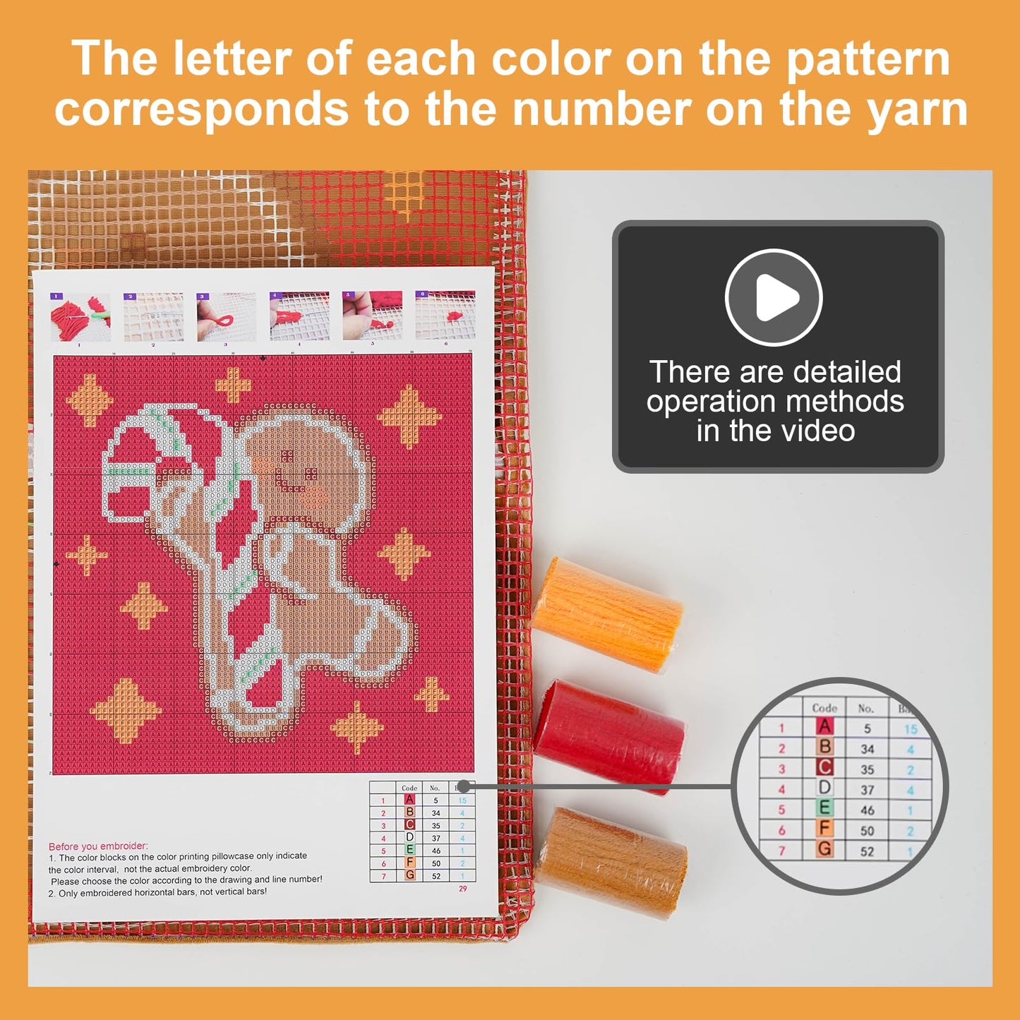 QIONG MENG Latch Hook Kits for Adults, DIY Christmas Gingerbread Pattern Pillow Cover Kit Needlework Cushion Cover Hand Craft Crochet for Home Sofa Decorations 17 x 17 Inch