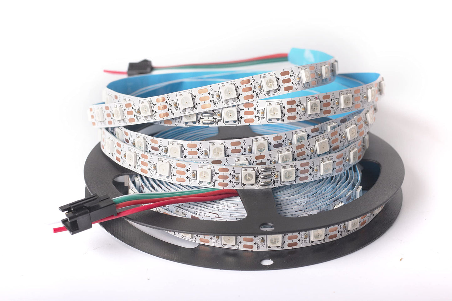 WS2812B LED Strip Individual Addressable Light WS2811 IC WS2812 60Pixels/m SMD 5050 RGB Pixel Strip DC5V (16.4FT 300LEDS Non-Waterproof, White PCB)