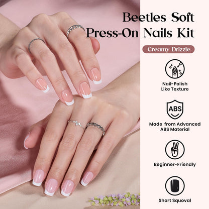 Beetles Press on Nails Kit 720Pcs 24 Colors, Press on Nails Short Almond Glossy Matte Glitter With Nail Glue & Nail Tabs Stickers, Natural Fit Lightweight Fake Nails Kit Art For Women Girls