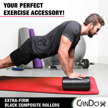 CanDo Black Composite High-Density Roller, Half-Round, 6"" X 36