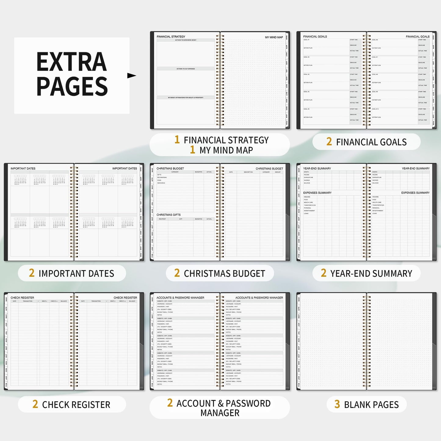 Budget Planner - Monthly Budget Book for Daily Expense Tracking, Business, Debt, Savings, B5 (7.3" x 10.15") Undated Financial Planner with Stickers Manages Your Money Effectively Anytime, Black