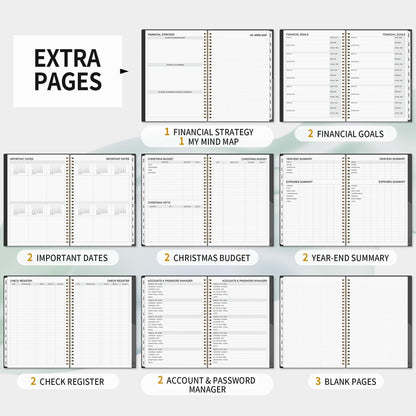 Budget Planner - Monthly Budget Book for Daily Expense Tracking, Business, Debt, Savings, B5 (7.3" x 10.15") Undated Financial Planner with Stickers Manages Your Money Effectively Anytime, Black