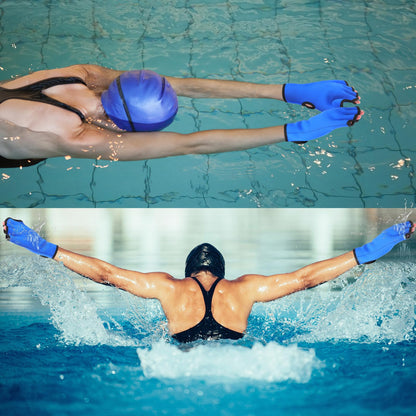 Seenelling Water Aerobics Set for Aquatic Exercise 1 Pair Neoprene Swimming Glove 2 Pcs Foam Aquatic Dumbbells Water Weights Equipment Pool Resistance Fitness Equipment for Training Workouts(Blue)