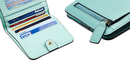 Toughergun Wallet Women Rfid Blocking Small Compact Bifold Luxury Leather Pocket Wallet Ladies Mini Purse with ID Window