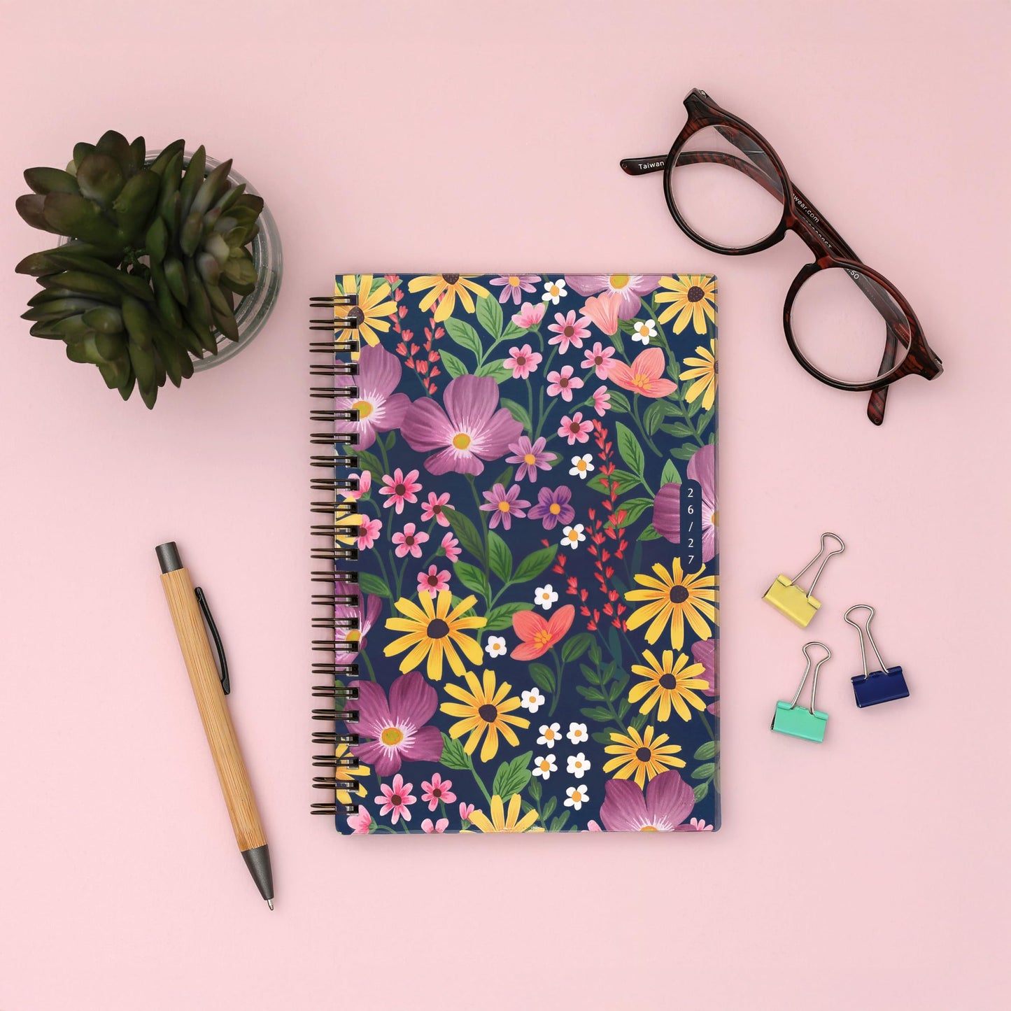 Blue Sky Sustainability 2026-2027 Weekly and Monthly Academic Year Planner Calendar, July 2026 - June 2027, 5" x 8", Flexible Cover From Recycled Plastic, Wirebound, Laminated Tabs, Storage Pocket, Gail