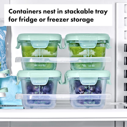 OXO Tot Glass Baby Blocks Food Storage Containers (4 oz) - Opal