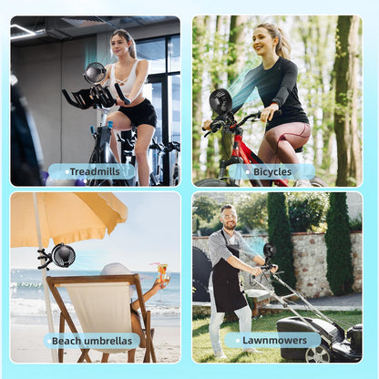 Portable Stroller Fan, Battery Operated Small Clip on, 360° Rotate Flexible Tripod, Detachable 3 Speed Rechargeable Baby Handheld USB Desk Cooling for Bedroom Car Seat Crib Treadmill Travel Camping