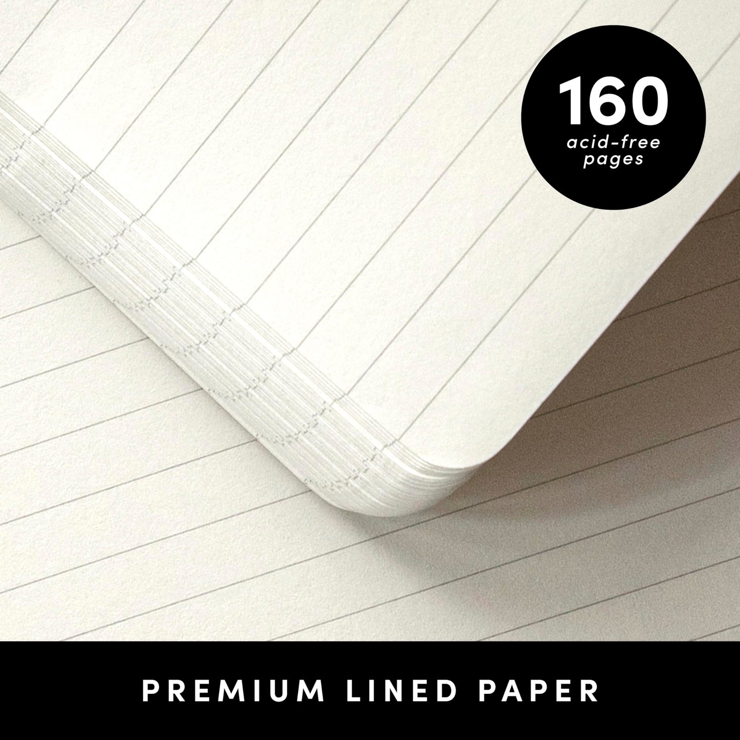 PAPERAGE Lined Journal Notebook, (Navy), 160 Pages, Medium 5.6 in x 8 in - 100 GSM Thick Paper – Hardcover Journaling Notebook for Work, School & Note Taking