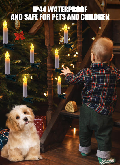 Christmas Tree Candle String Lights Plug in, 50 LED Flameless Candle Lights with Clips, 48Feet Candle Twinkle Lights for Xmas Tree Festive Holiday Seasonal Celebration Decoration, Warm White