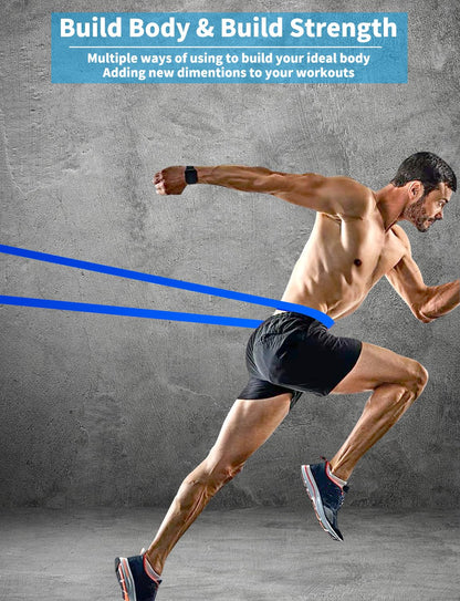 Pull Up Bands, Resistance Bands, Pull Up Assistance Band Resistance Exercise Bands for Men & Women Working Out, Body Stretching, Physical Therapy, Muscle Training - Blue Model 001