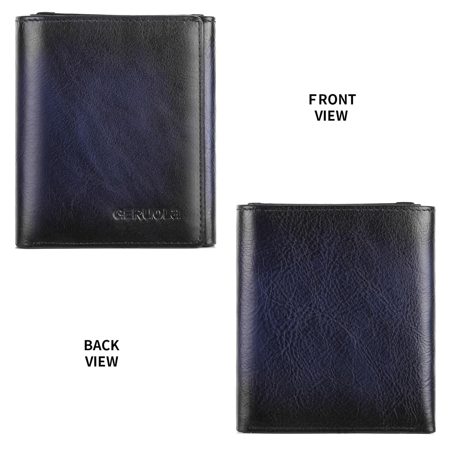 Trifold Wallets for Men Genuine Leather Large Capacity RFID Blocking, Includes Id Window and Credit Card Holder,Mens Wallets Leather