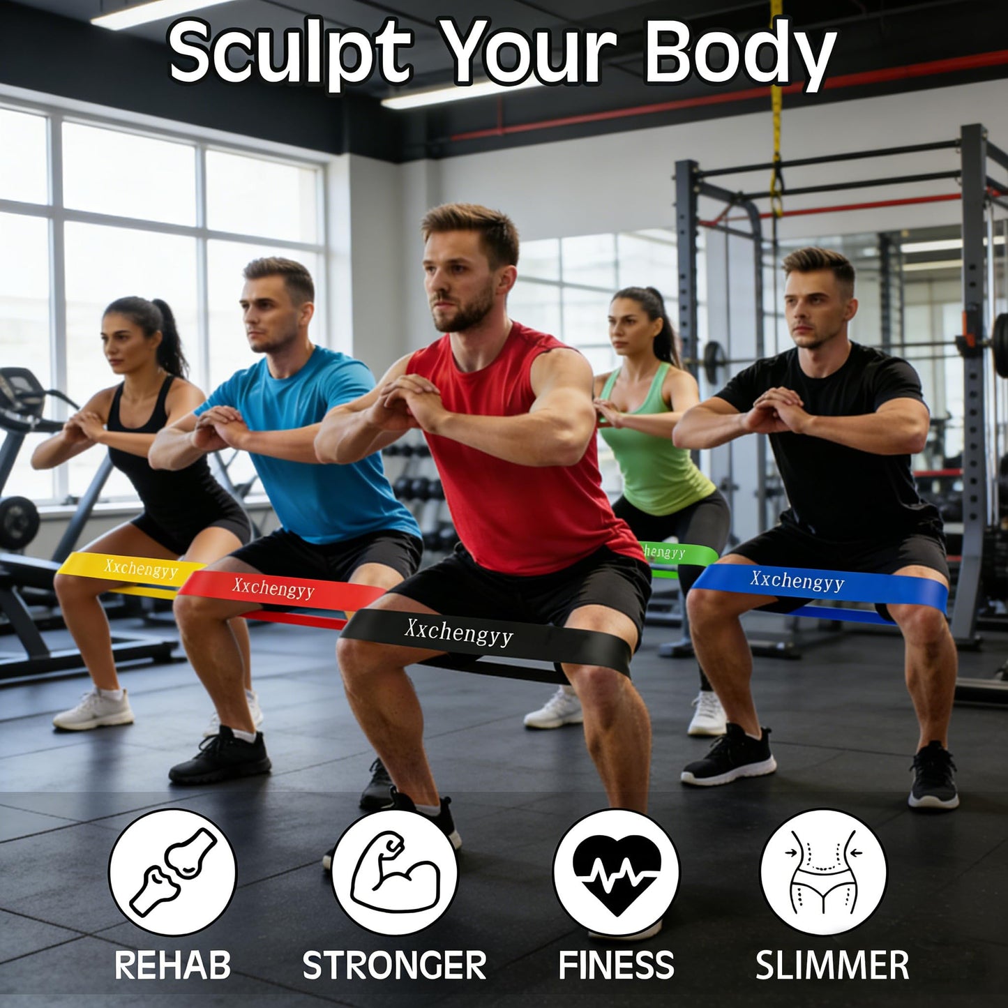 200 Pcs Bulk Resistance Bands Set, Premium Latex Exercise Bands for Working Out, Home Gym Fitness Equipment with 5 Resistance Levels for Strength Training, Yoga, Physical Therapy and Stretching