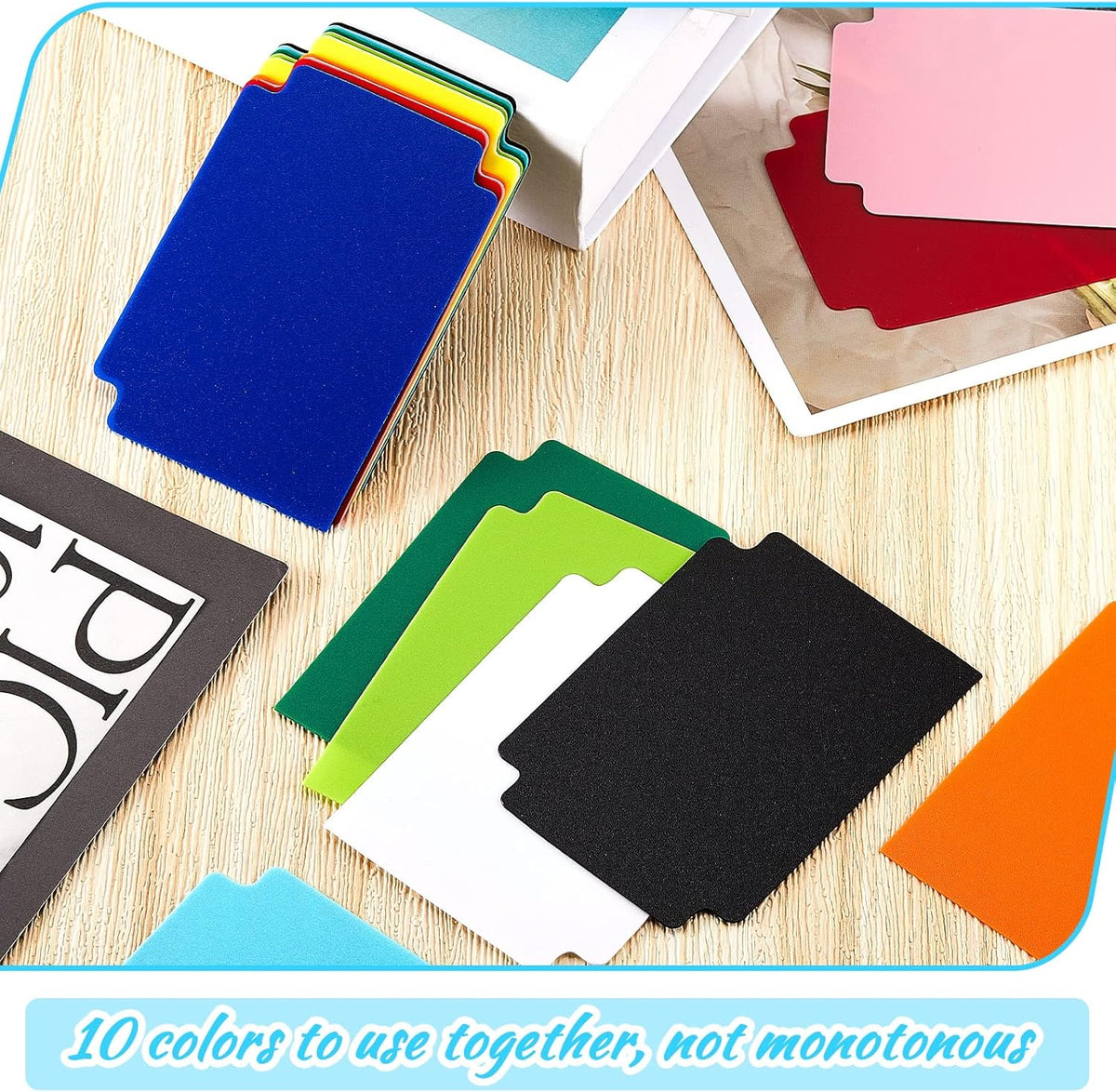 Lewtemi 450 Pcs Trading Card Dividers Page Dividers with Tabs Plastic Playing Sports MTG Card Separators with Side Labels for Games Sports(Cute Color)