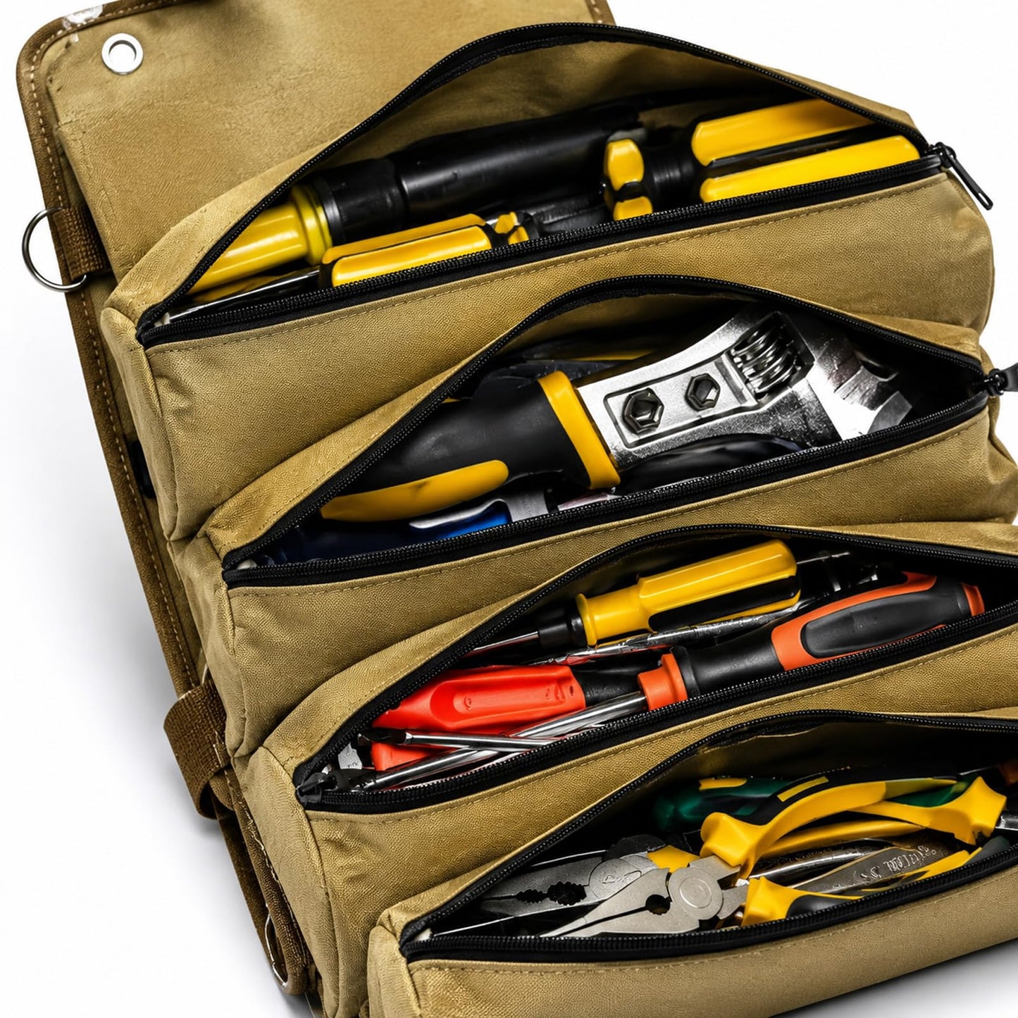 Tool Bag, Tool Roll Up Bag, Heavy Duty Tool Organizer for Men, Portable Roll Up Tool Bag Tool Roll Organizer For Mechanic, Electrician & Hobbyist, Car Camping Gear-Kaqi Pro