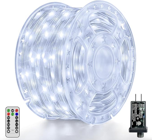 1000 LED 328 FT Outdoor Christmas Lights, IP67 Waterproof Twinkle String Lights with Remote 8 Modes and Timer Memory Function, Fairy Light for Holiday Garden Party Decorations