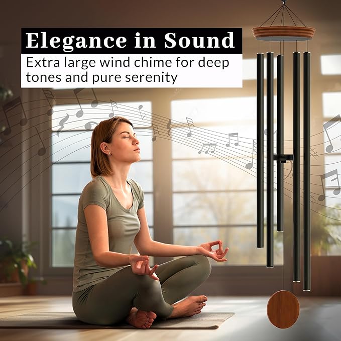 Extra Large Outdoor Wind Chimes 60" (Deep Tone, Weather Resistant)