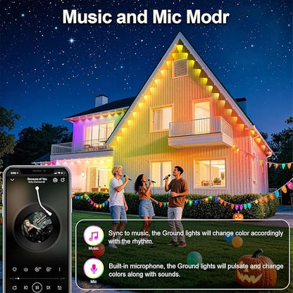 500Ft Permanent Outdoor Lights for House Waterproof, IP67 LED Eave Lights with App/Remote Control, Outdoor Permanent led Lighting for House Roof Decor,Christmas,Party,All Holiday and Daily