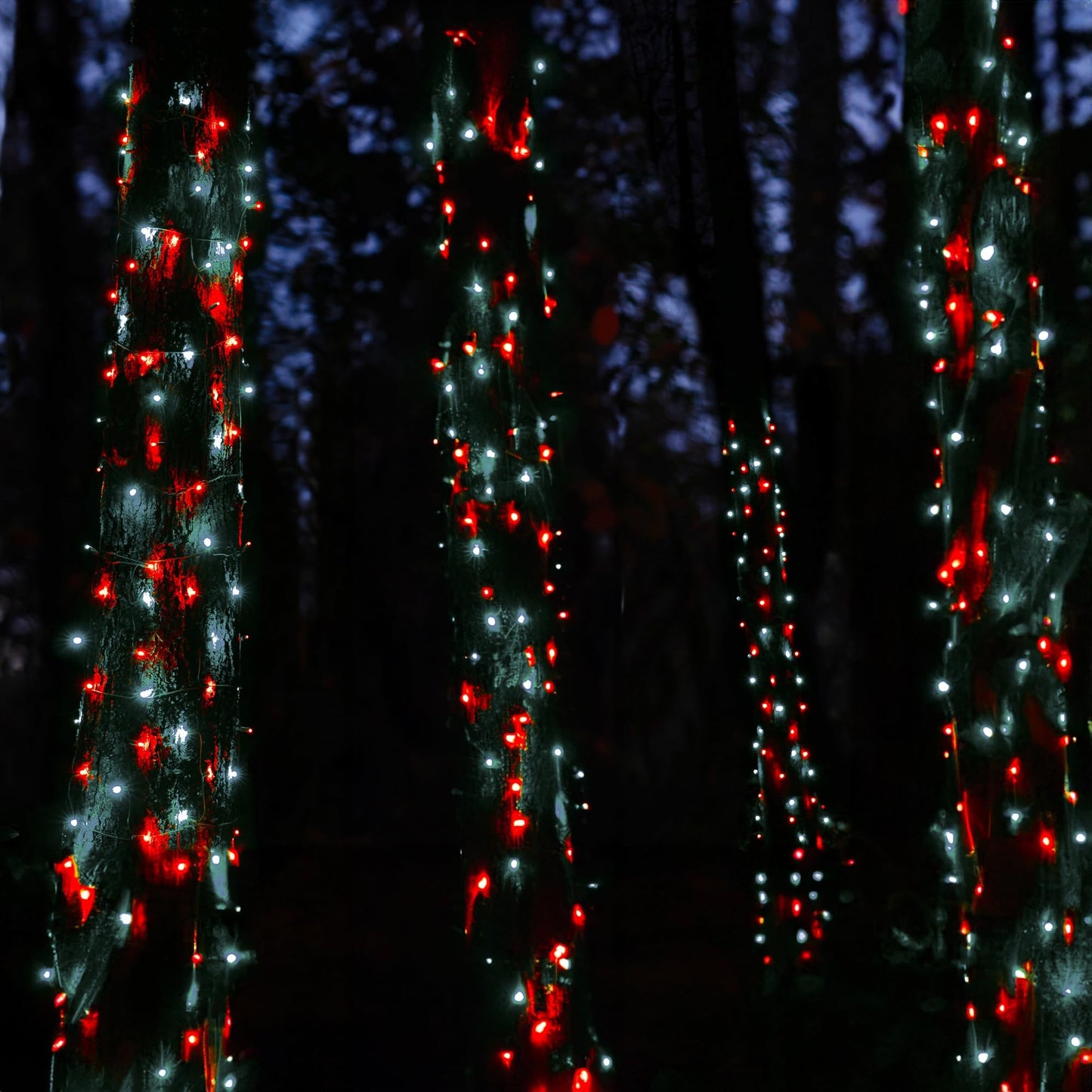 TW SHINE Battery Operated Christmas Lights, 2 Pack Total 100 LED 32 FT Battery Operated String Lights with 8 Modes, Xmas Lights for Outdoor Indoor Wedding Party Home Decorations, Red & White