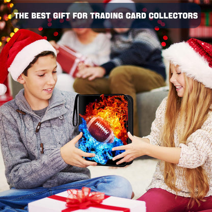 TsuiWah Football Card Binder with Sleeves,9-Pocket Trading Card Holder Card Collectors Album Hold Up to 900 Cards,Card Folder for Football Baseball Basketball Sport Trading Cards, TCG, MTG, PTG Games