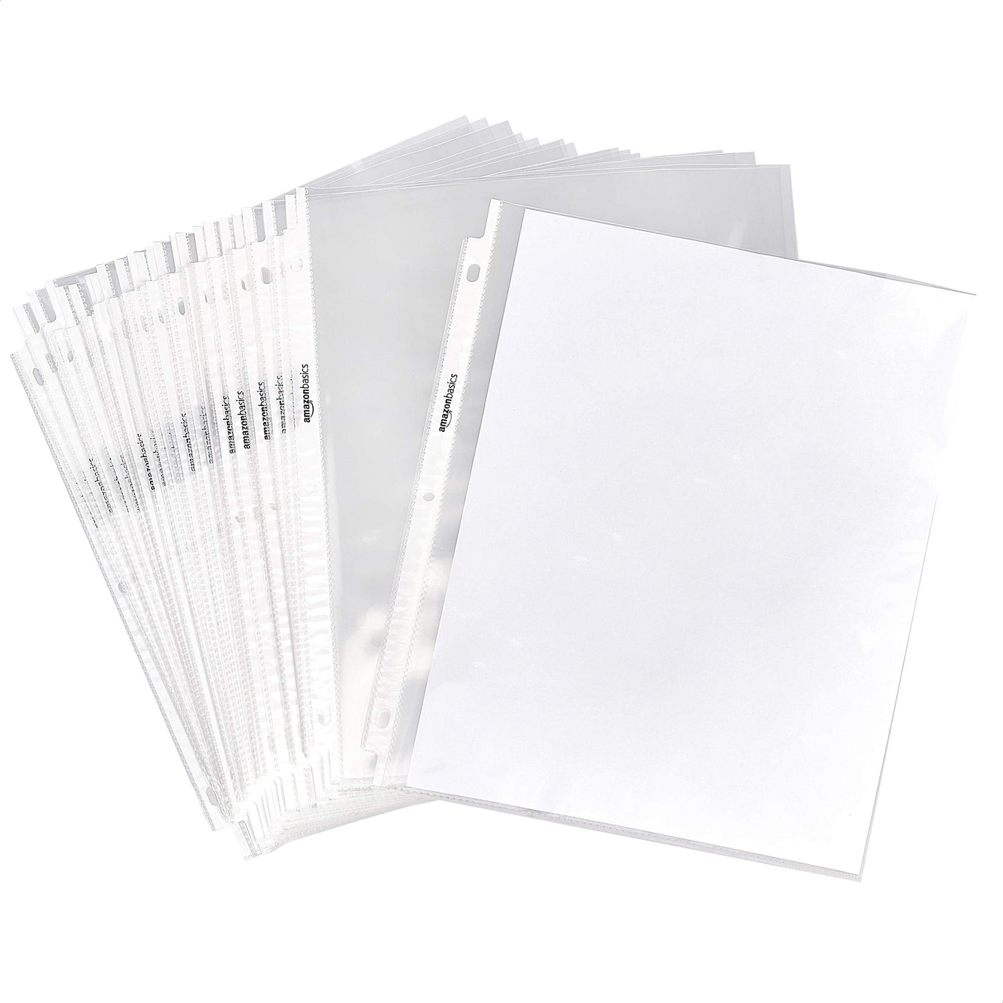 Amazon Basics Sheet Protectors for 3 Ring Binder, Heavyweight, Acid-Free, Top Loading, Polypropylene, 8.5 x 11 Inch, 500-Pack, Clear