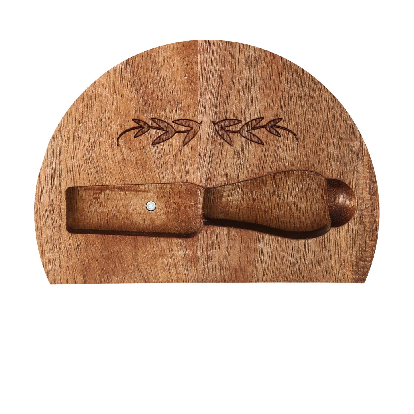Pavilion - Serve One Another In Love - 12" x 8.75" Cross-Shaped Acacia Wood With Spreader Charcuterie Bread Cheese Serving Board Inspirational Spiritual Faith Religious God Jesus Church Friend Gift