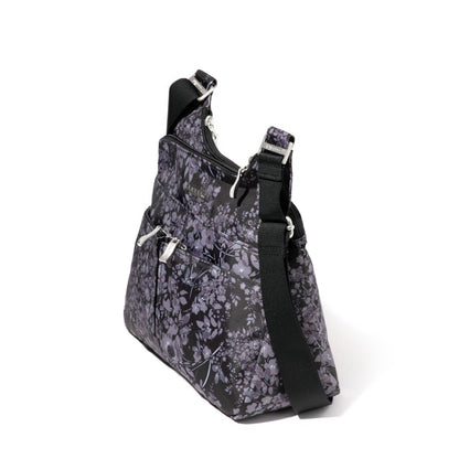 Baggallini Cross Over Crossbody Women 11x8.5 Medium Travel Bag Lightweight Water-Resistant Nylon Organized Handbag Purse