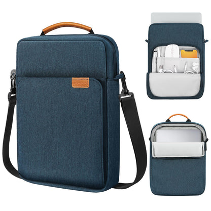 MoKo 15 Inch Laptop Sleeve Bag Fits MacBook Air 15" M2 2023, MacBook Pro 14" M2 2023, Galaxy Tab S9 Utra 14.6" 2023, Handle Carrying Case with Shoulder Strap, Indigo