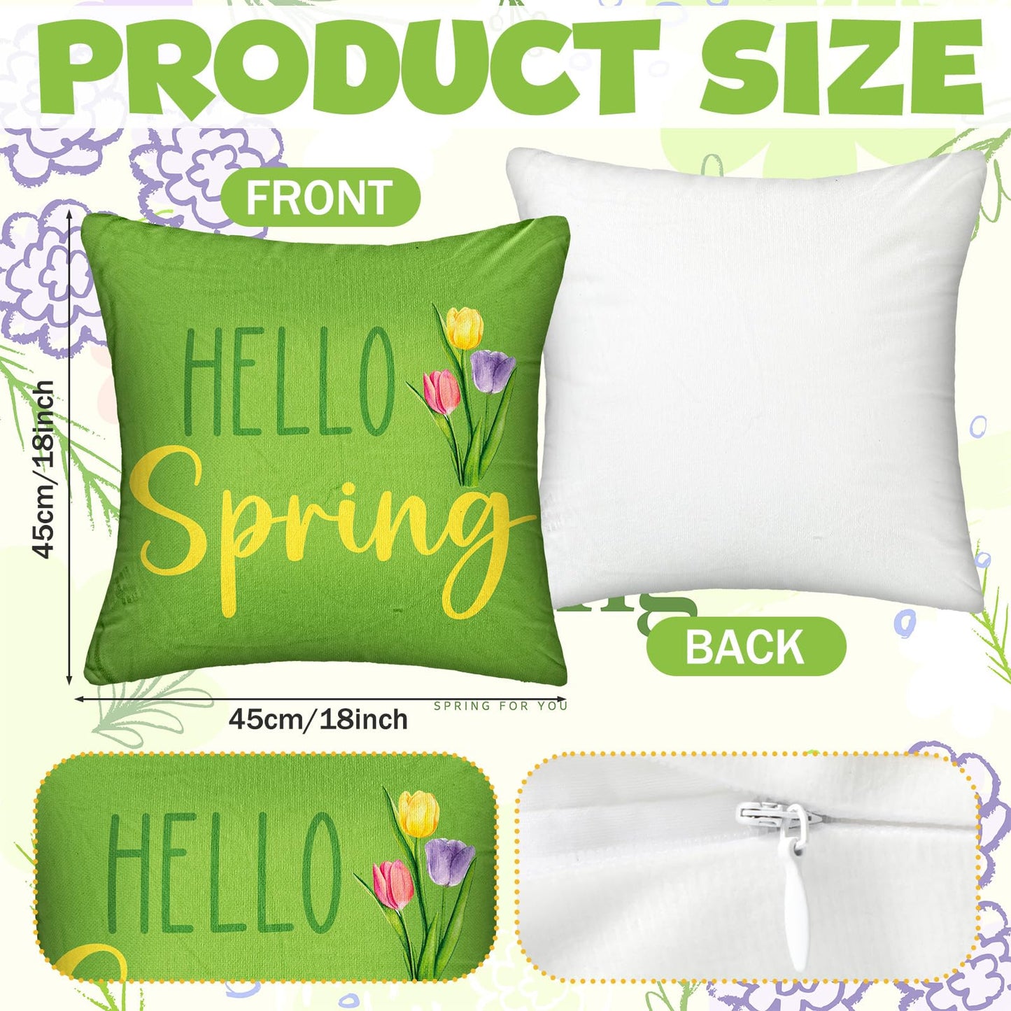 Mindsoft 20 Pcs Holiday Pillow Covers 18 x 18 Easter Pillow Cover Spring Summer 250th Anniversary Pillowcase Decorative Seasonal Cushion Case for Farmhouse Home Sofa(Seasonal)