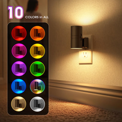 Briignite Night Lights Plug into Wall, Modern LED Night Light Plug in, Dusk to Dawn Sensor, Soft White 3000K, 0-100LM Adjustable Brightness, Dimmable NightLight for Hallway, Bedroom, Stairway, 2 Pack