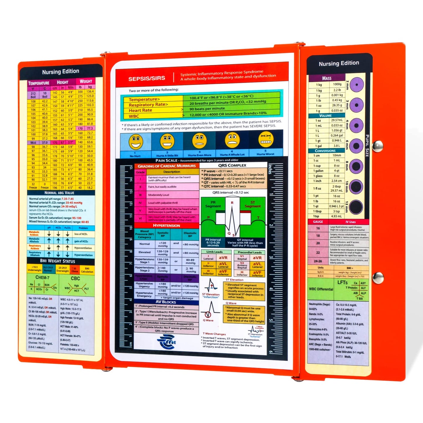 Nursing Clipboard with and Medical Edition Cheat Sheets 3 Layers Aluminum Foldable Nurse Clip Board Nursing Student Essentials - Foldable Clipboard Nursing Nursing School Essentials