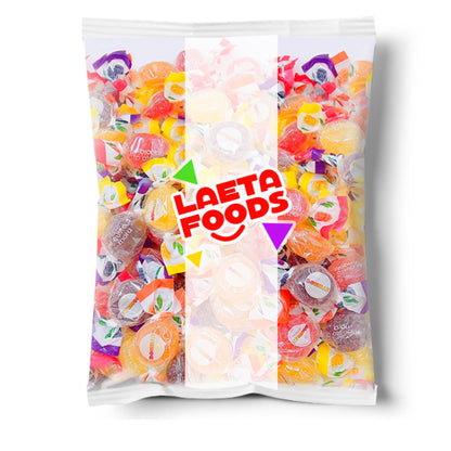 Bonelle Italian Fruit Jelly Candy | 1 Pound Bag | Vegan Dye Free Candy Individually Wrapped | Lemon, Strawberry, Orange, Blackberry | Naturally Flavored