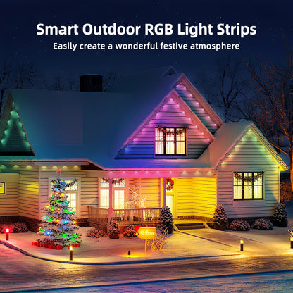 MaweMe 150FT Permanent Outdoor Lights for House,RGB LED Eaves Lights with IP67 Waterprooff, Smart App Remote Control, Music Sync, for Christmas,Daily & Holiday Party Decor