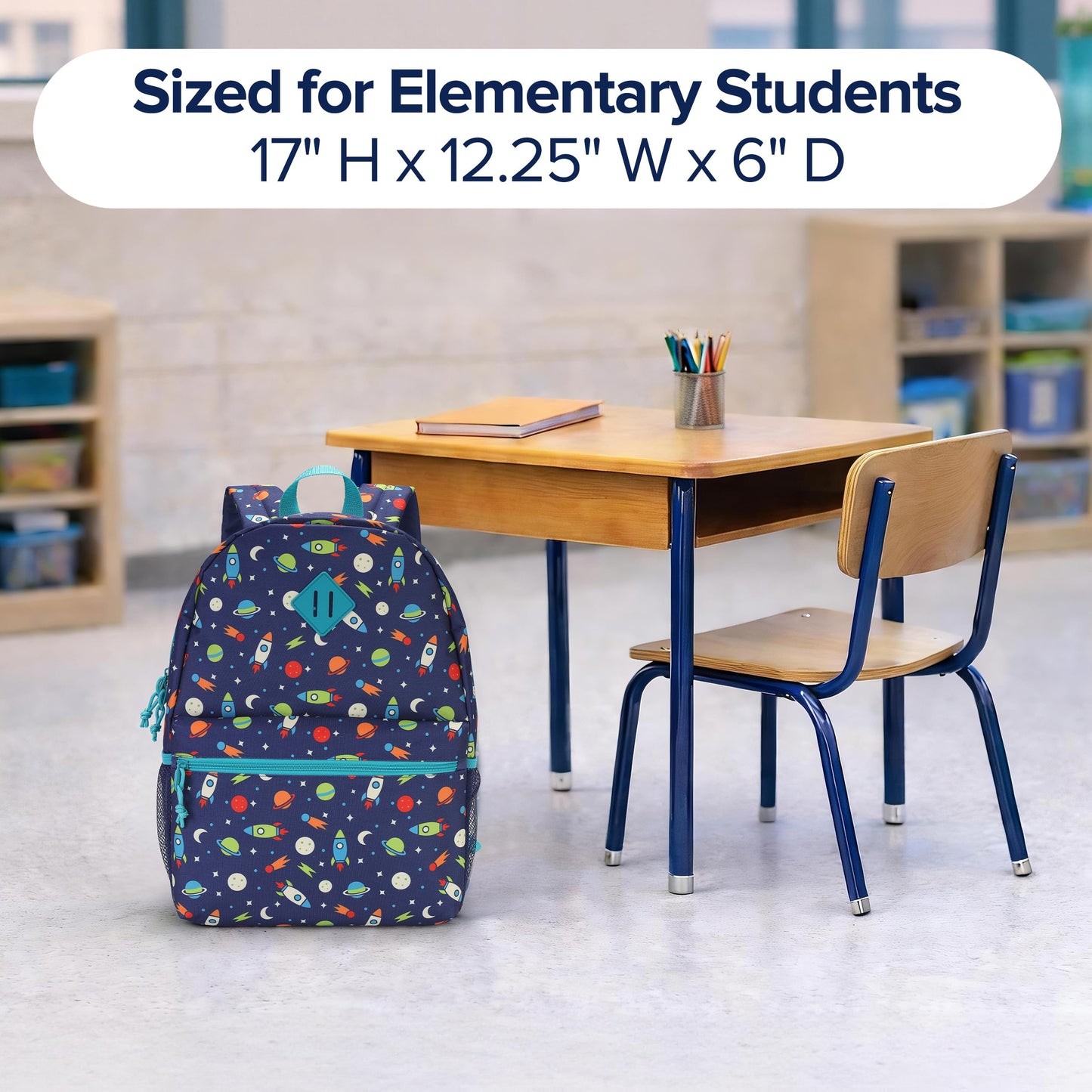 SUPRANICE 24-Pack 17" Elementary Bulk Backpacks for School, Bulk Printed Bookbags for Boys and Girls Ages 5-11, Assorted Prints for School Drives, Donations, and Giveaways