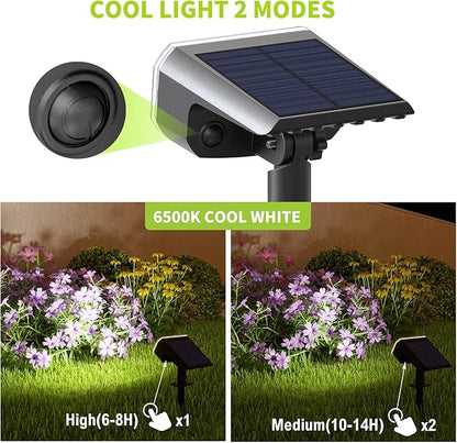 Solar Lights Outdoor Waterproof IP65, Super Bright LED, 6500K 2 Lighting Modes, Solar Powered Yard Garden Solar Spot Lights for Outside Landscape Auto On/Off -6500K,6 Pack