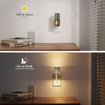 JandCase Night Lights Plug into Wall,Automatic LED Night Light with 0-100LM Dimmable, 3000K Plug in Night Lights with Auto Light Sensor, for Bathroom Hallway Decor
